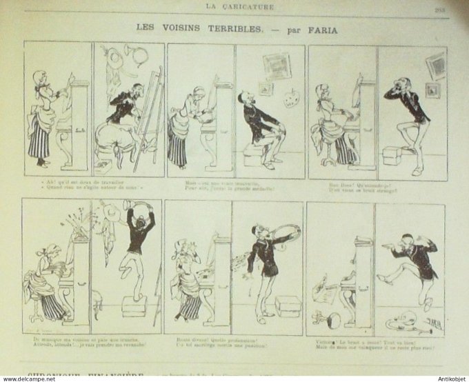 La Caricature 1885 #294 Pyrénées Job Trock Passe-temps champêtres Robida Faria