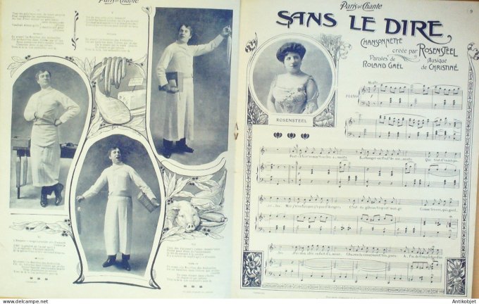 Paris qui chante 1904 n° 97 Mistinguette Dranem Rosensteel Bella Rosario Yuilian's