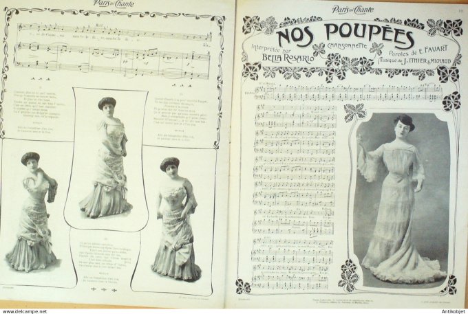 Paris qui chante 1904 n° 97 Mistinguette Dranem Rosensteel Bella Rosario Yuilian's