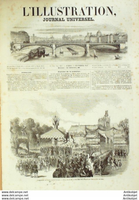 L'Illustration 1849 n°342 SENS JOIGNY TONNERRE (89) MELUN MONTEREAU (77) Hongrie