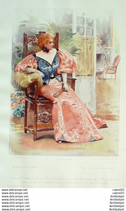 Gravure Mode Le Moniteur 1896 # 08 (Old Fashion plate)