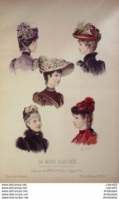 Gravure de mode La Mode illustrée 1891 n°42 (Maison Boitte)