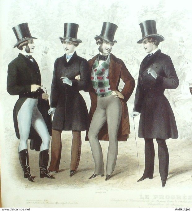 Gravure de Mode originale Le Progres 1854 # 57 (Maison Desprey)