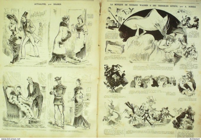 La Caricature 1880 #  13 Jean de Nivelle Richard Wagner Robida Draner Morland Quidam