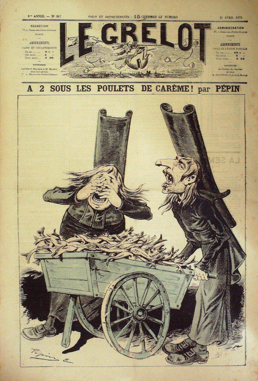 LE GRELOT-1878/367-A 2 SOUS les POULETS de CAREME-PEPIN