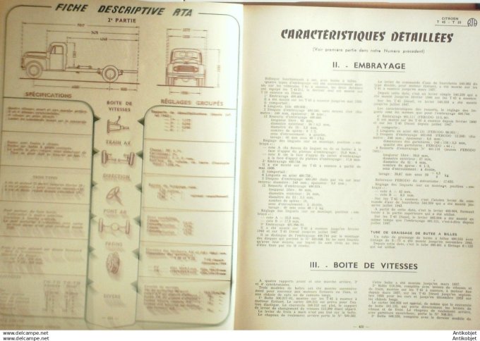 R.T Automobile Ford Taunus camions Citroën T45 T55 123 # 1956