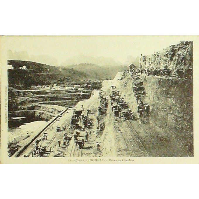 Cpa Chine Tonkin Hongay Mines De Charbon 1920