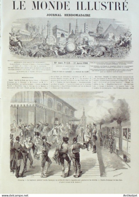 Le Monde illustré 1866 n°459 Espagne San-Juan Alcazar Sénégal St-Louis Cherbourg (50)