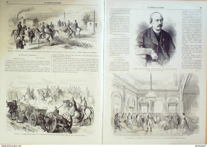 Le Monde illustré 1866 n°459 Espagne San-Juan Alcazar Sénégal St-Louis Cherbourg (50)