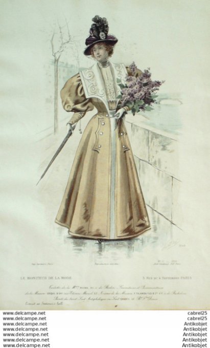 Gravure Mode Le Moniteur 1896 # 12 (Old Fashion plate)
