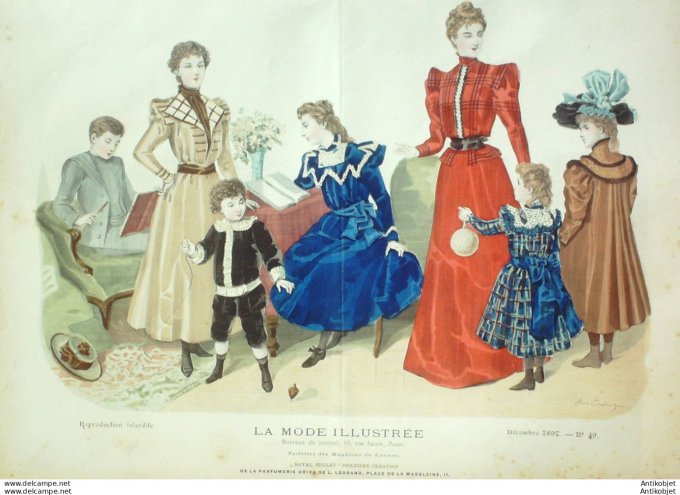 Gravure Mode illustree 1897 # 49 (Old Fashion plate) rare