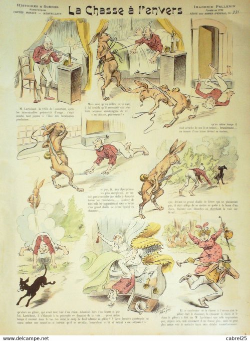 La Chasse A L'envers (Pellerin d'epinal) Blanchet Magon