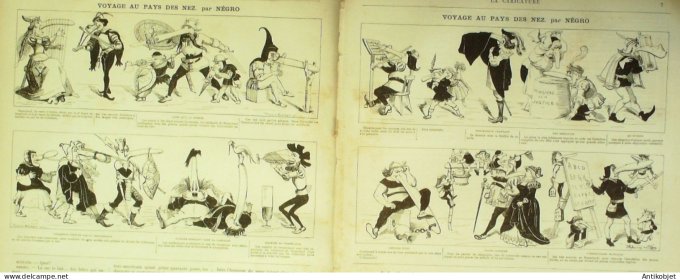 La Caricature 1880 #  34 Sue la plage Bains de mer Robida Négro