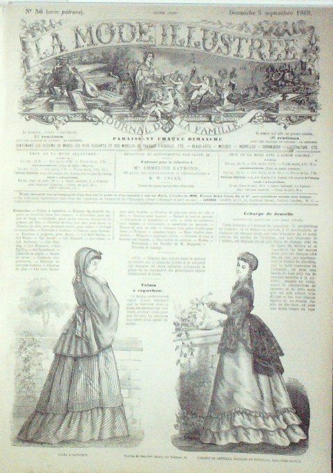 Journal Mode illustrée 1869 # 36 Talma à capuchon