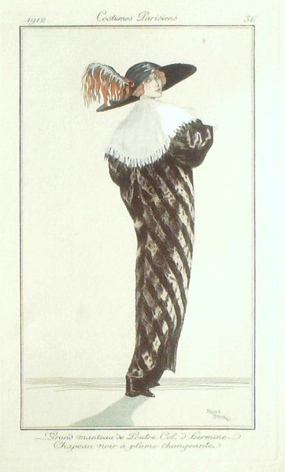 Broders Roger Pochoir Mode Art Deco n°  36-1912 Journal des Dames