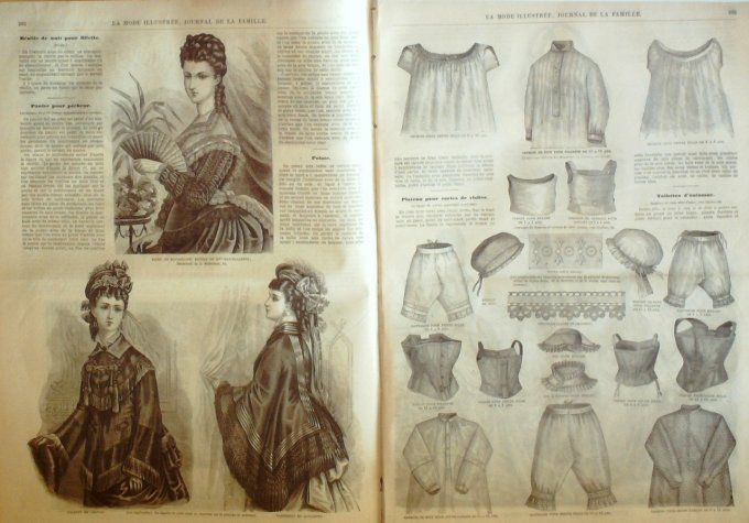 Journal Mode illustrée 1875 # 36 Tabliers d'école