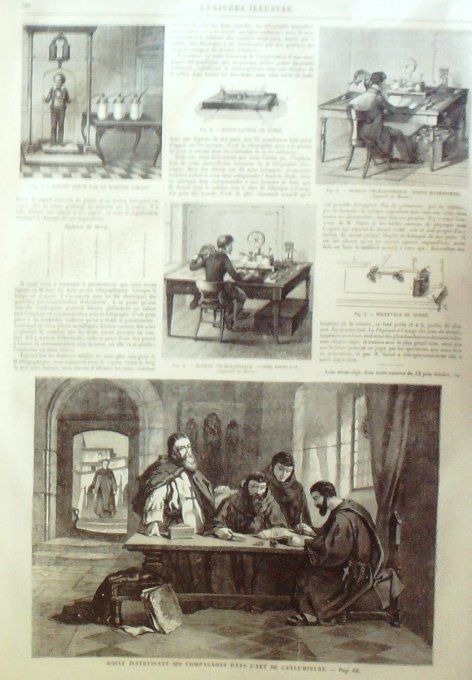 L'Univers illustré 1859 #  36 Récepteur de Morse Prêtre d'église Grecque la Néva