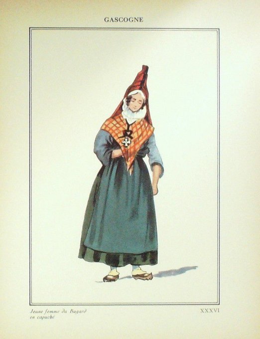 Occitanie Gascogne Femme Du Bugard En Capuche 1920