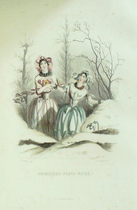 Grandville "Les Fleurs Animées" Perce-Neige 1847 -