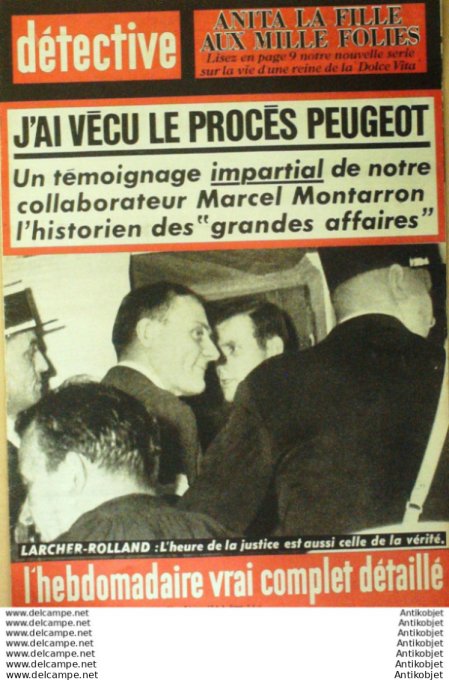 Détective 1962 # 854 St-Ouen Niort Villecresnes Troyes Romy Schneider