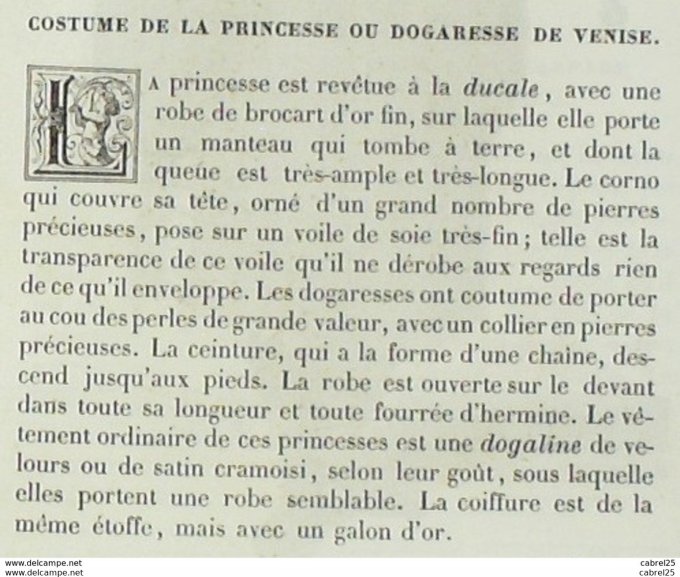 Italie VENISE Dogaresse princesse 1859