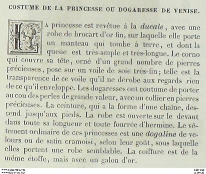 Italie VENISE Dogaresse princesse 1859