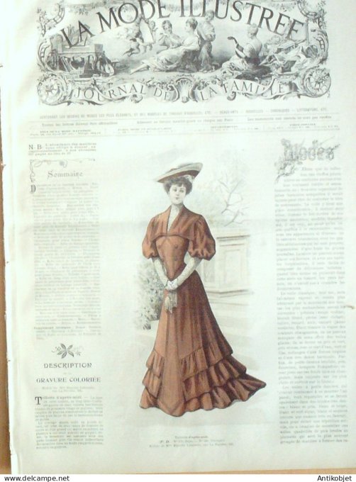 La Mode illustrée journal 1905 n° 11 Toilette d'après-midi