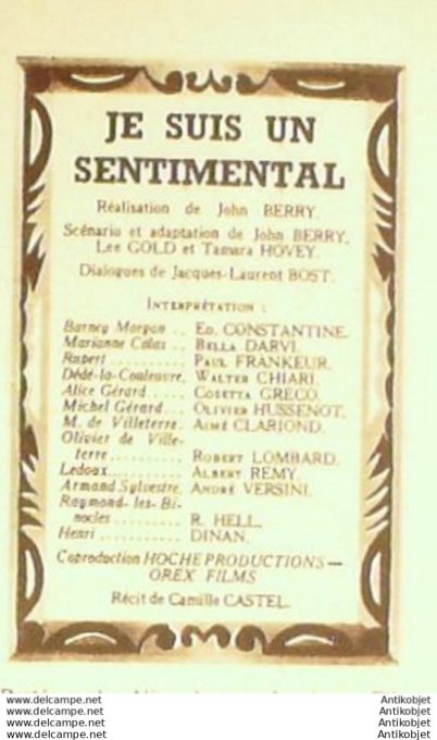 Mon Film 497 56-02-29 Je suis un sentimental Eddie Constantine Coletta Greco