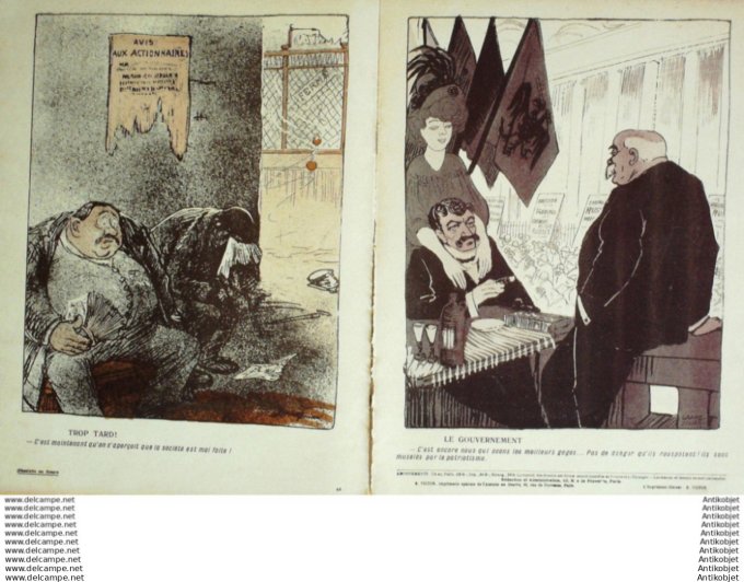L'Assiette au beurre 1908 # 367 Les gogos ou la rochette surprise Grandjouan