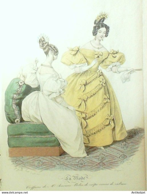Gravure La mode 1835 # 479 (aquarelle old Fashion plate)
