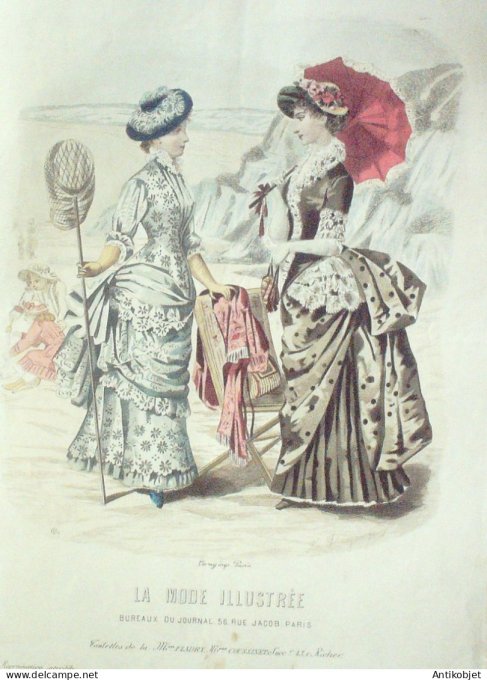 Gravure Mode illustree 1882 # 30 (Old Fashion plate)