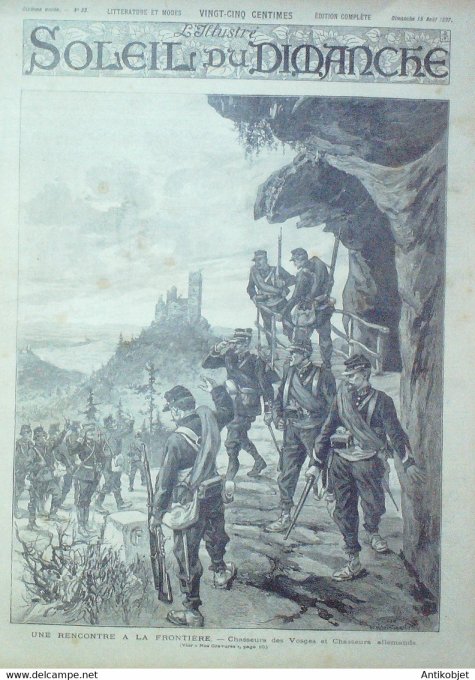 Soleil du Dimanche 1897 n°33 Berlin pompiers engins scaphandre Chasseurs Vosges