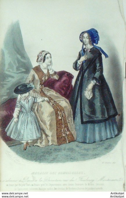 Gravure de mode Magasin des demoiselles 1845 n°10