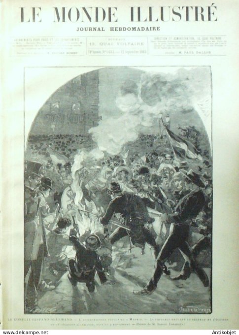 Le Monde illustré 1885 n°1485 Abbeville (80) Saint-Vulfran îles Carolines