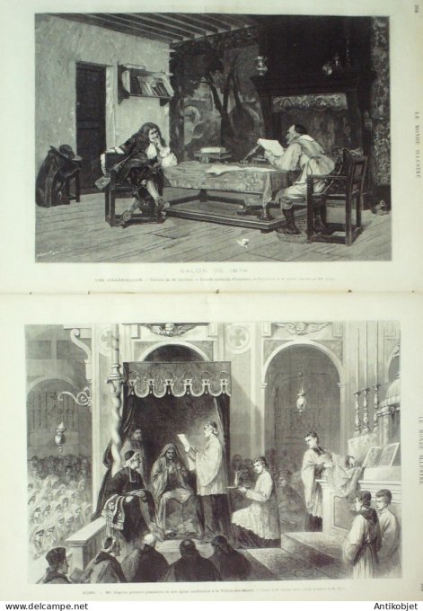 Le Monde illustré 1874 n°896 Milan fête St-Gervais & St-Protais Auxerre (89) Italie Rome
