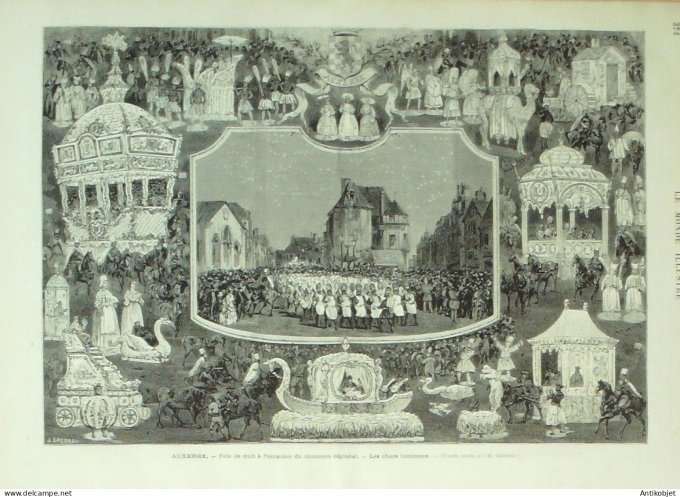 Le Monde illustré 1874 n°896 Milan fête St-Gervais & St-Protais Auxerre (89) Italie Rome