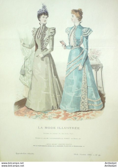 Gravure Mode illustree 1897 # 46 (Old Fashion plate) rare