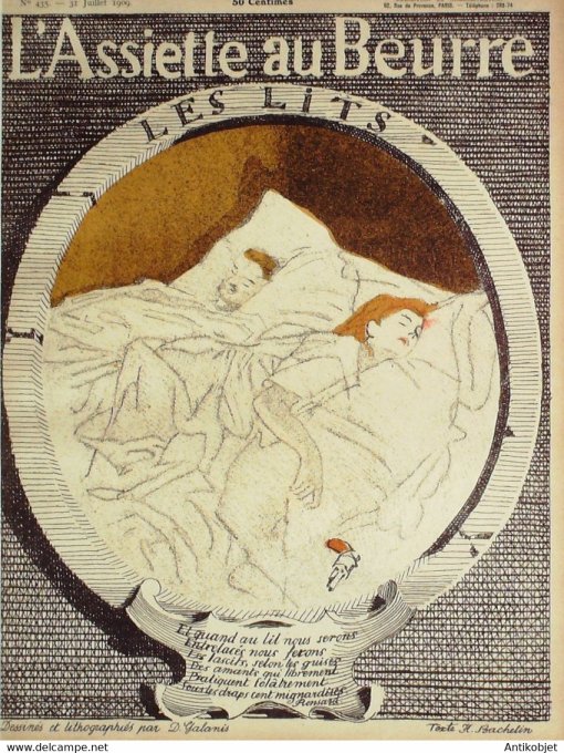 L'Assiette au beurre 1909 n°435 Les lits Galanis