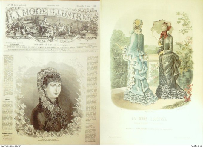 La Mode illustrée journal + gravure associée 1881 # 19