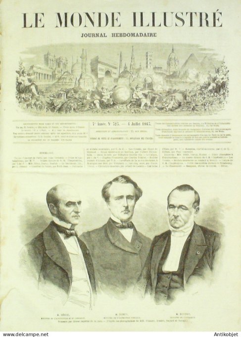 Le Monde illustré 1863 n°325 Fontainebleau Apremont (77) Cosaques Turquie Caïque Strasbourg (67)