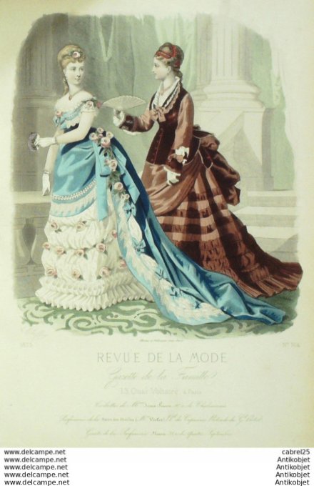 Gravure de mode La Gazette 1898 # 32 Maison Abel Goubaud