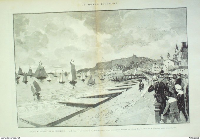 Le Monde illustré 1895 n°1987 Bolbec Havre (76) régates Chalons (51)
