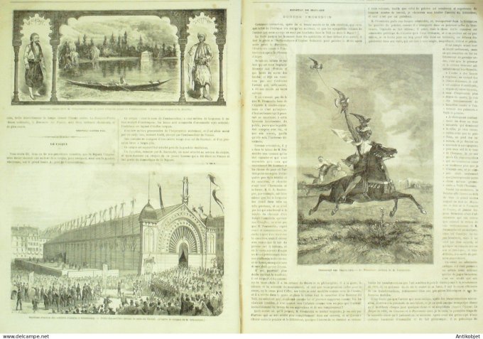 Le Monde illustré 1863 n°325 Fontainebleau Apremont (77) Cosaques Turquie Caïque Strasbourg (67)