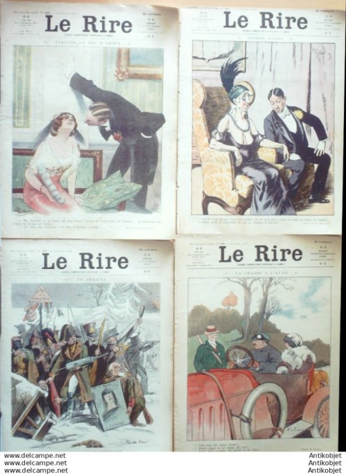 Le Rire 1912 lot 4 revues Gerbault Hemard Falke Flores Petit Leonnec Fontanez