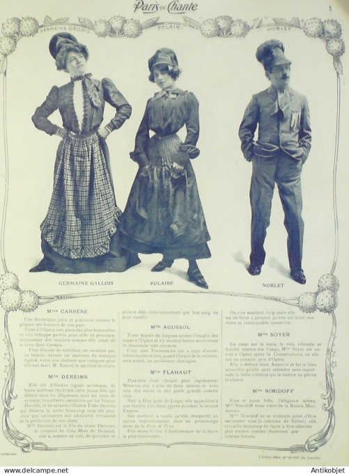 Paris qui chante 1903 n° 17 Patti Coquelin Chavat-Girier Darey Tamagno Hollmann