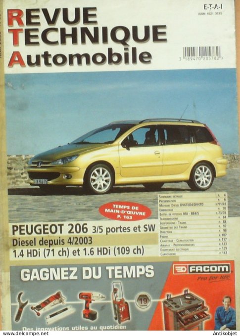 Revue Tech. Automobile 2006 n°694 Peugeot 206