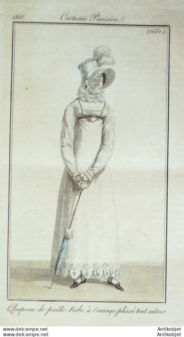 Costume Parisien 1817 # 1650 Robe à corsage plissé tout autour