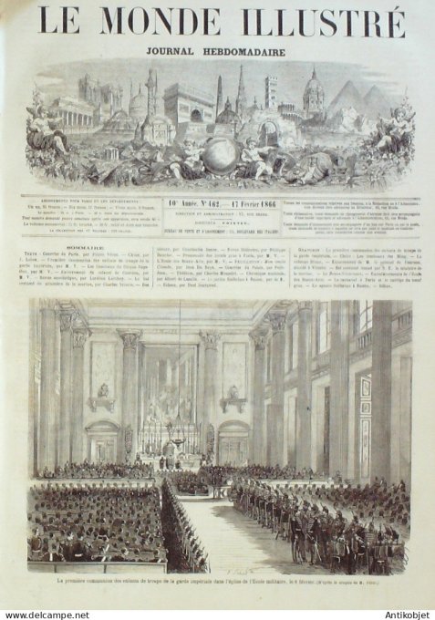 Le Monde illustré 1866 n°462 Chine Pékin tombeau Ming Bœuf Gras cortège Rouen (76)