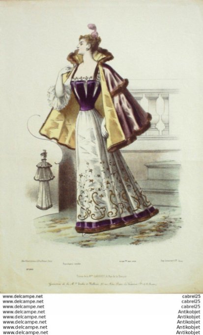 Gravure Mode Le Coquet 1893 # 02 (Old Fashion plate)