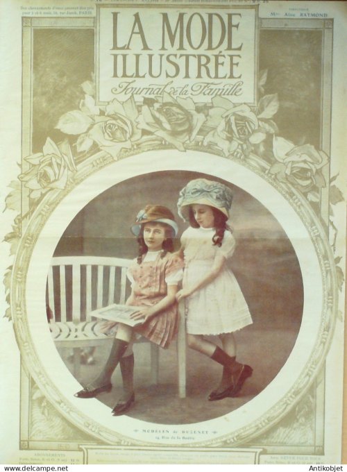 La Mode illustrée journal 1910 n° 18 Toilettes Costumes Passementerie
